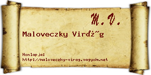 Maloveczky Virág névjegykártya